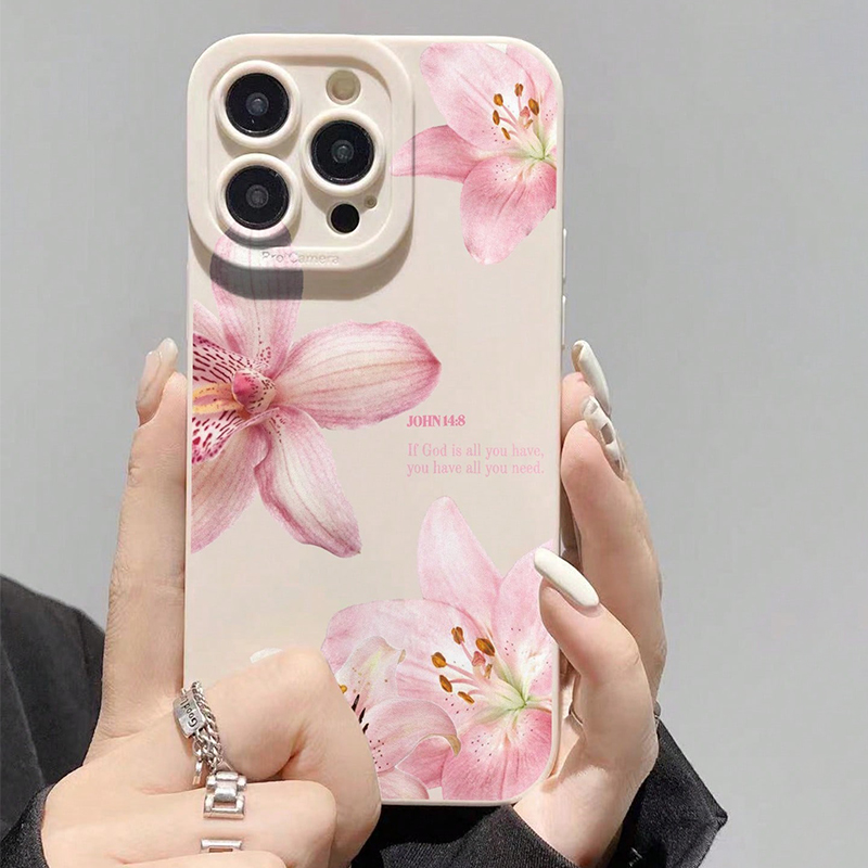 Phone Cases Blue - Blue Floral Painted Silicone INS Phone