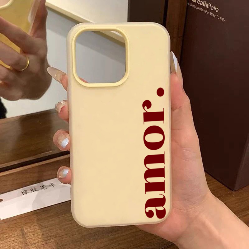 Phone Cases Red - Red Amor. Letter Print Personalized Phone