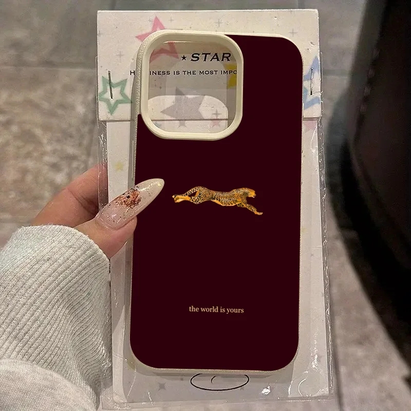 Phone Cases Red - Fashion Leopard Wine Red Soft Phone