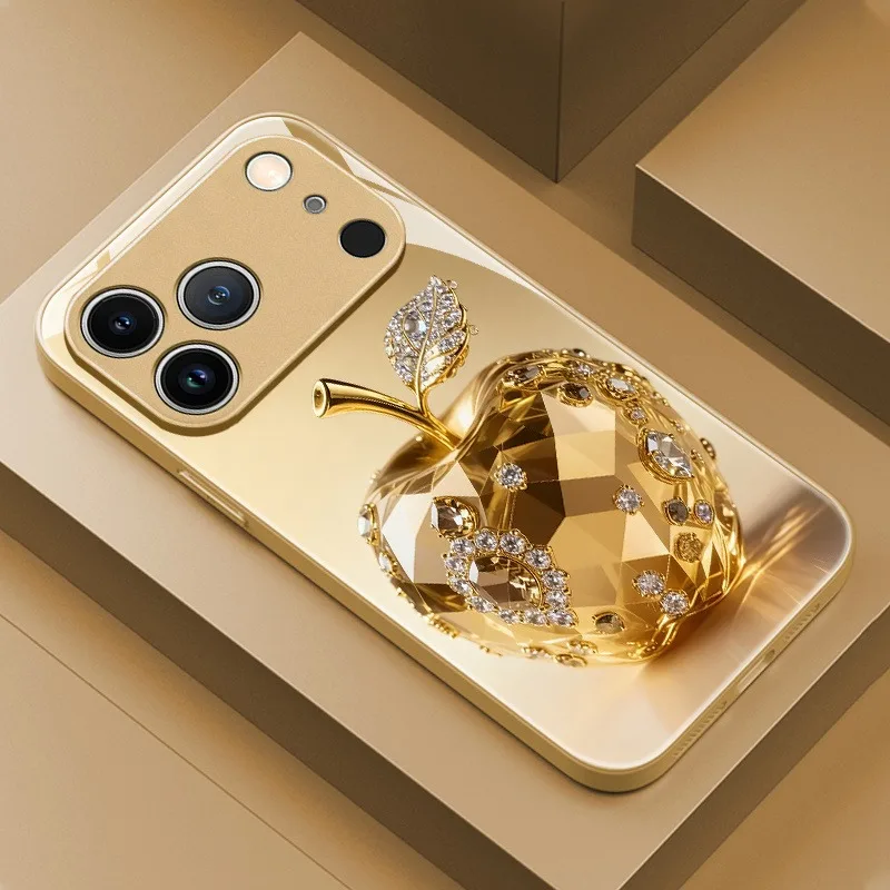 Phone Cases Australia - Crystal Diamond Inlaid Golden For Apple