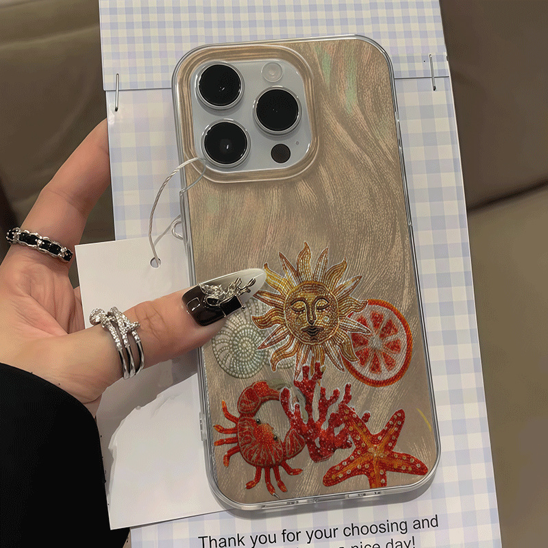 Phone Cases Red - Ice Texture Ocean Red coral Phone