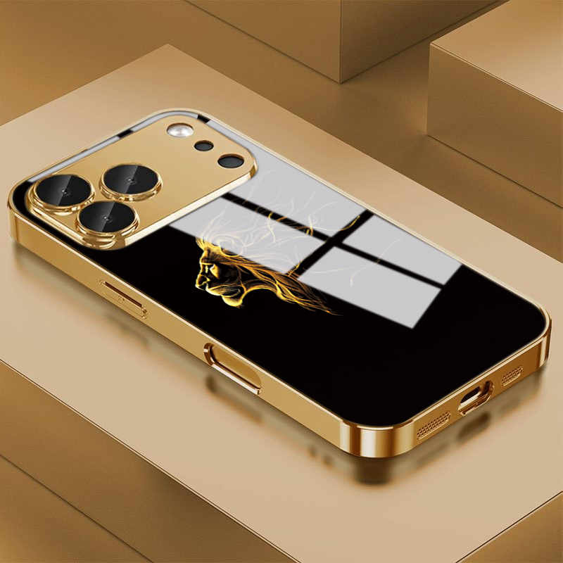 Phone Cases Australia - Luxury Heroic Lion Tempered Glass Phone