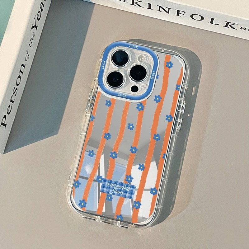Blue Striped Flowers Pattern M - đánh giá và giá Phone Cases Blue
