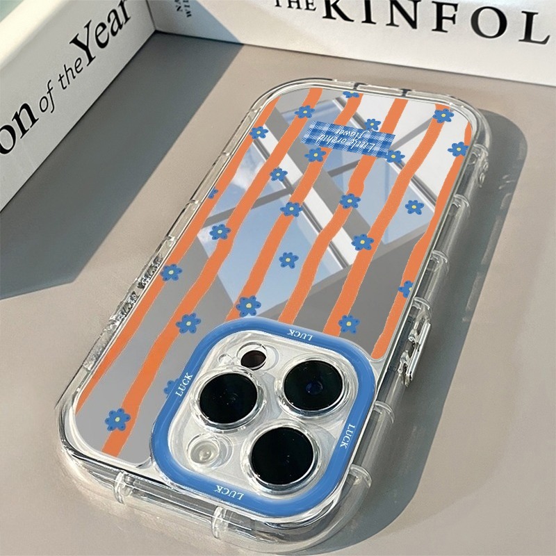 Blue Striped Flowers Pattern M - đánh giá và giá Phone Cases Blue