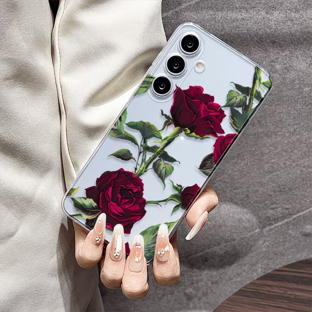Aesthetic Red Rose Floral Phon - đánh giá và giá Phone Cases Red