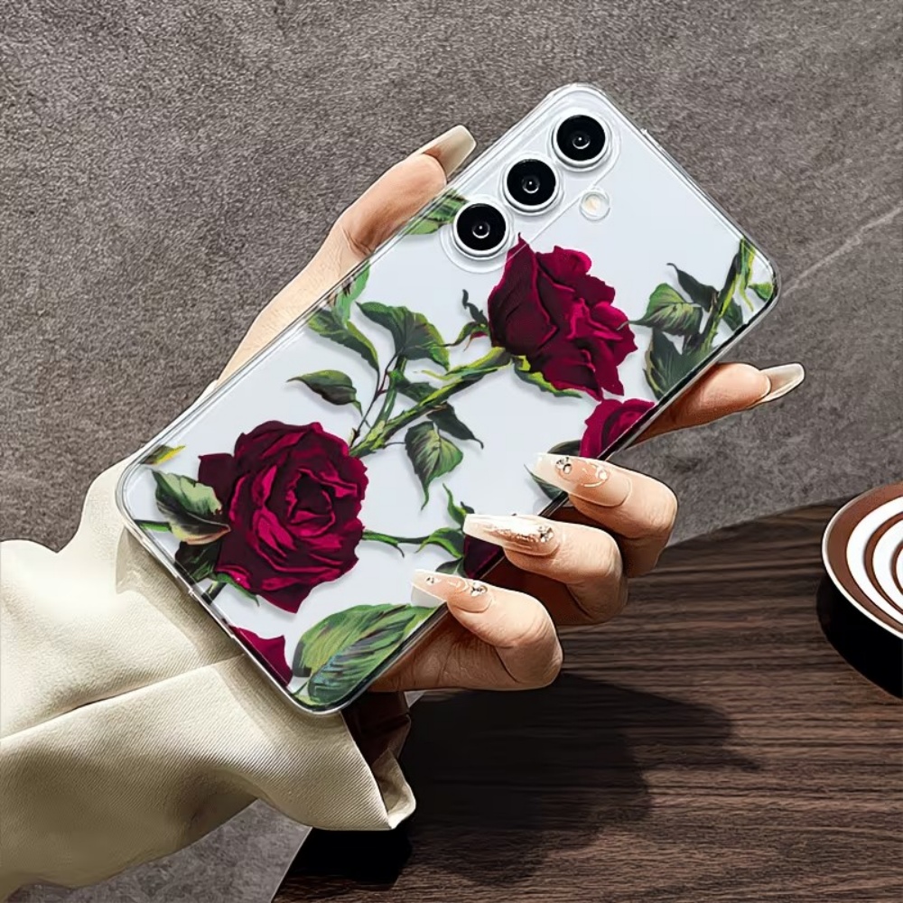 Aesthetic Red Rose Floral Phon - đánh giá và giá Phone Cases Red