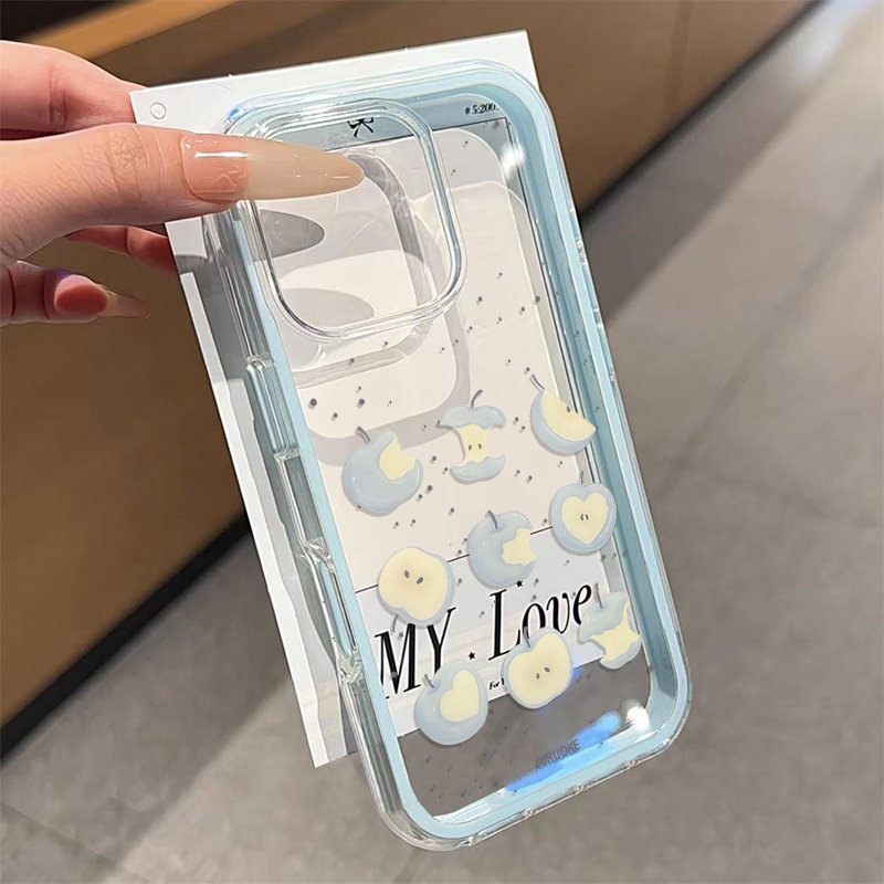 Cute Blue apple 2in1 Clear Pho - đánh giá và giá Phone Cases Blue
