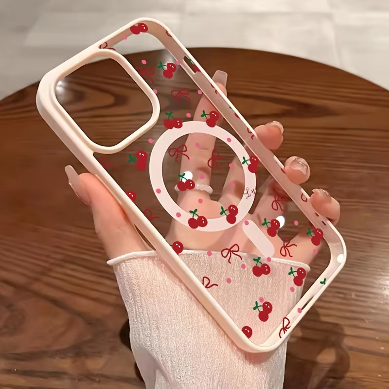 Red Cherry Printed Magnetic Ph - đánh giá và giá Phone Cases Red