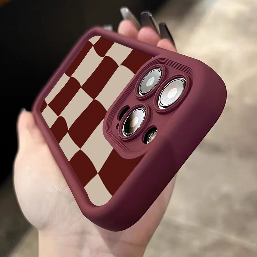 Wine Red Deform Grid Pattern P - đánh giá và giá Phone Cases Australia