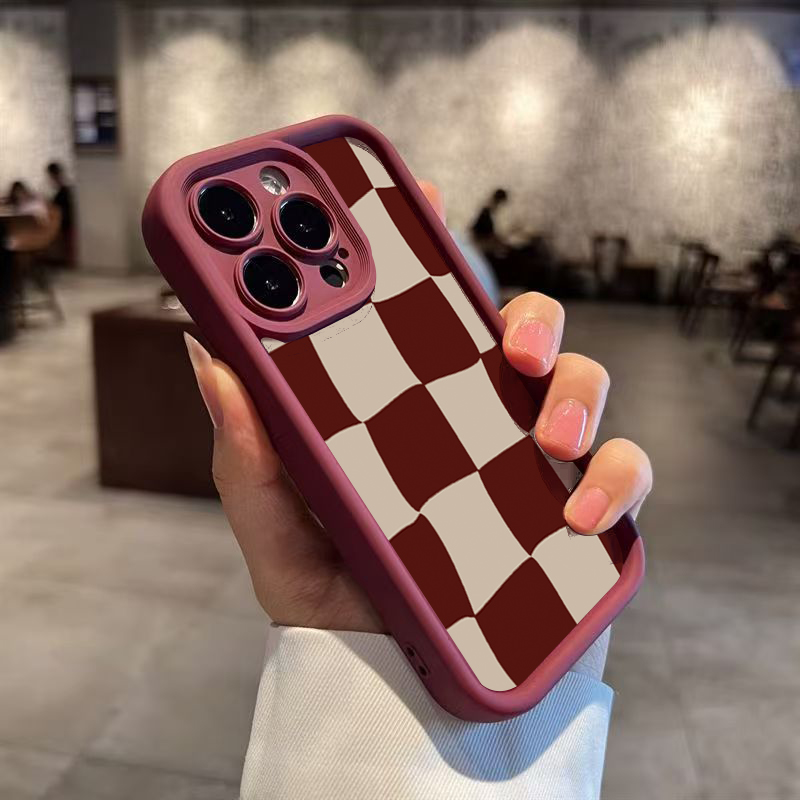 Wine Red Deform Grid Pattern P - đánh giá và giá Phone Cases Australia