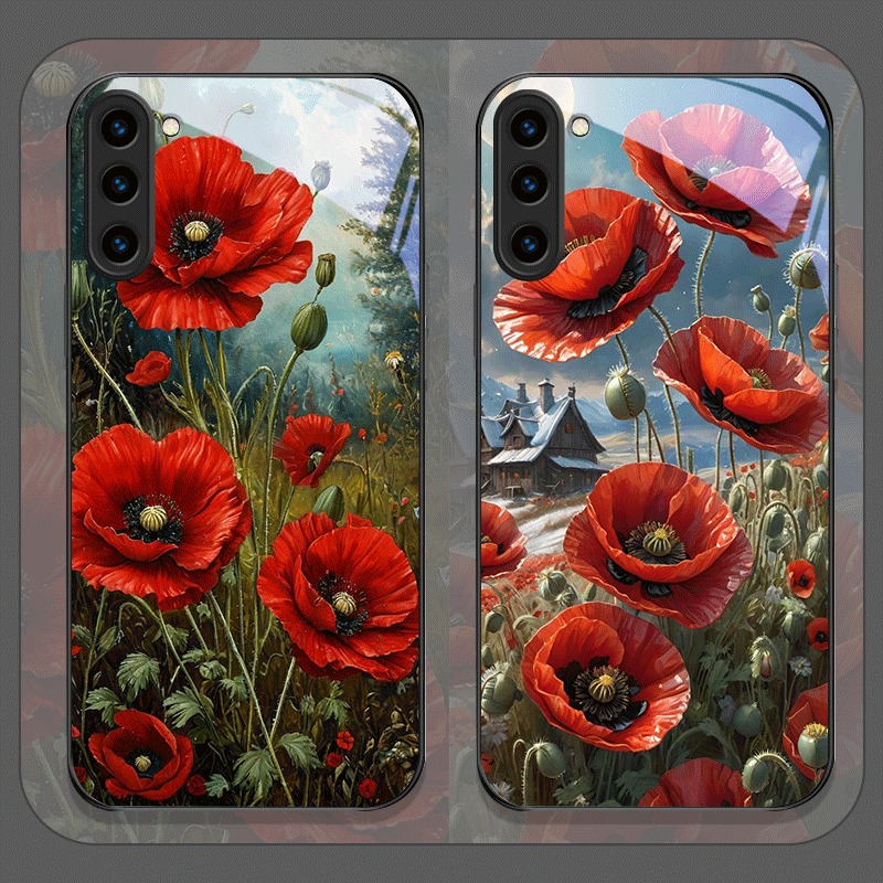 Retro Poppy Flower Bloom Hot R - đánh giá và giá Phone Cases Red