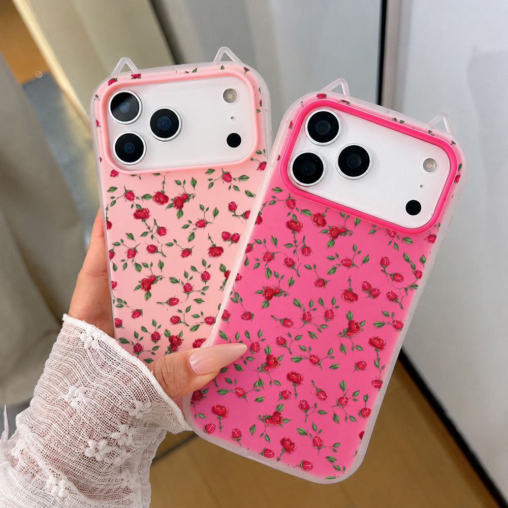 Red Rose Flower Cat Ear Phone  - đánh giá và giá Phone Cases Red