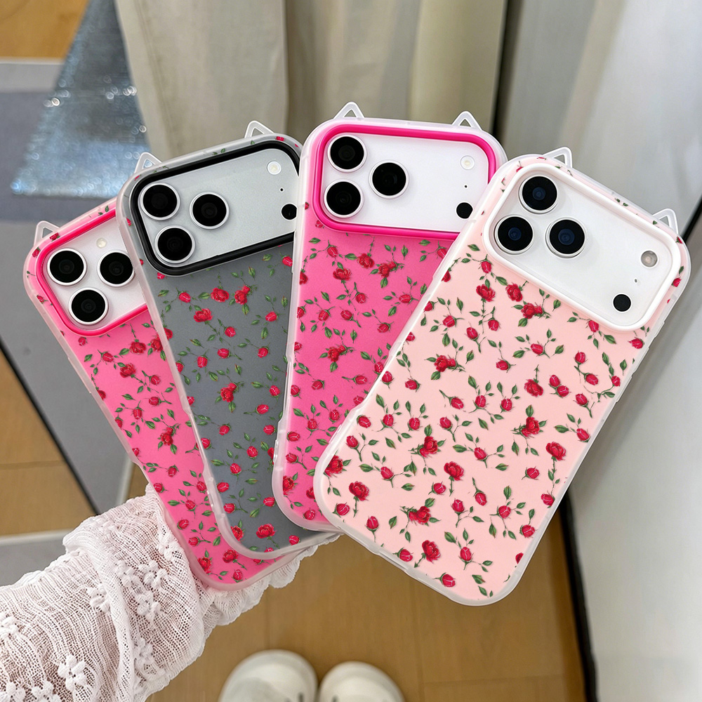 Red Rose Flower Cat Ear Phone  - đánh giá và giá Phone Cases Red