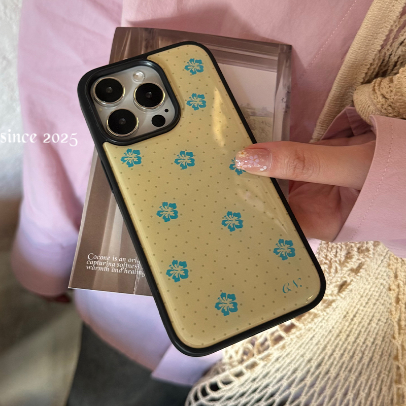 Korean Ins Blue Flowers Polka  - đánh giá và giá Phone Cases Blue