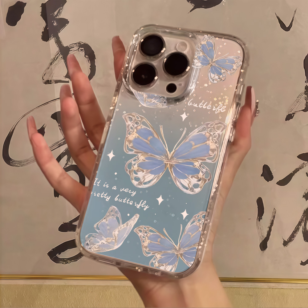 Luxury Blue Butterfly Clear Gl - đánh giá và giá Phone Cases Classy