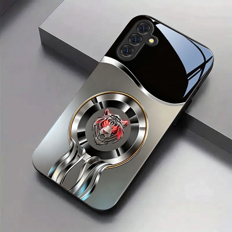 Gold circle red eye tiger logo - đánh giá và giá Phone Cases Red