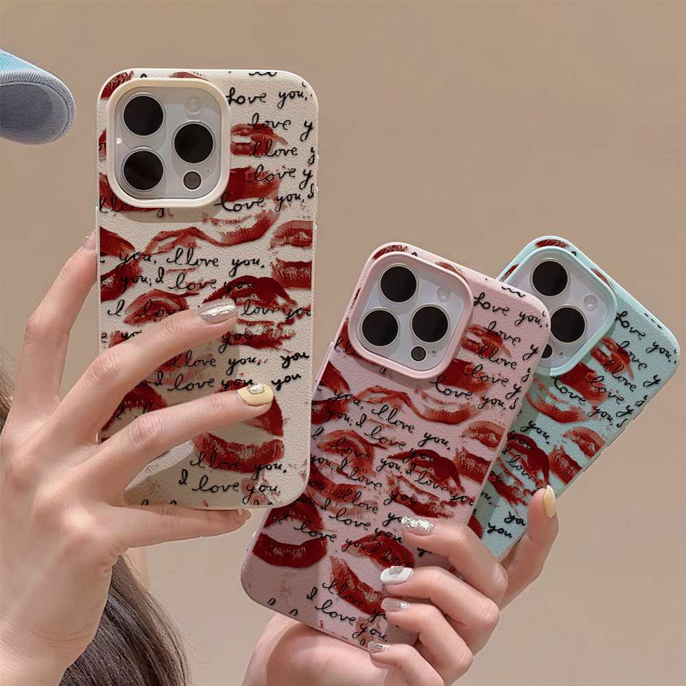 Bright Red Lips Leather Phone  - đánh giá và giá Phone Cases Red
