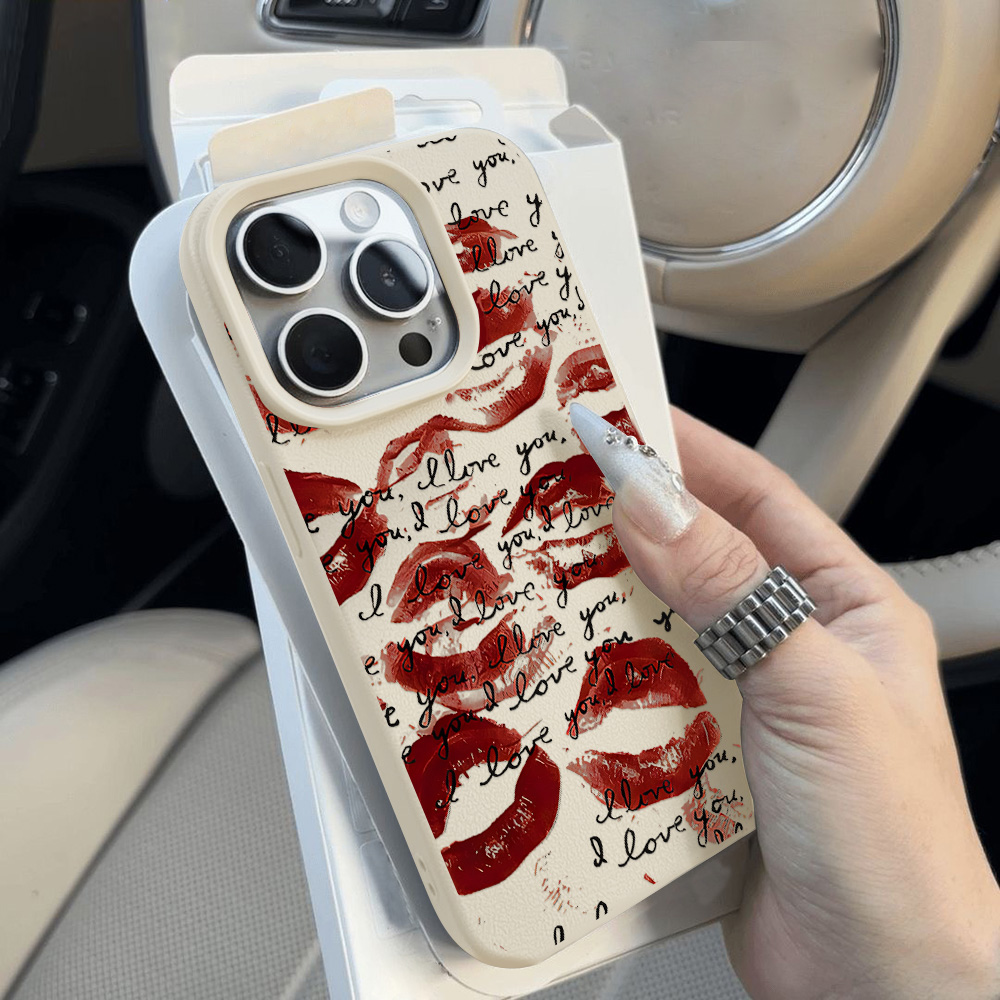 Bright Red Lips Leather Phone  - đánh giá và giá Phone Cases Red
