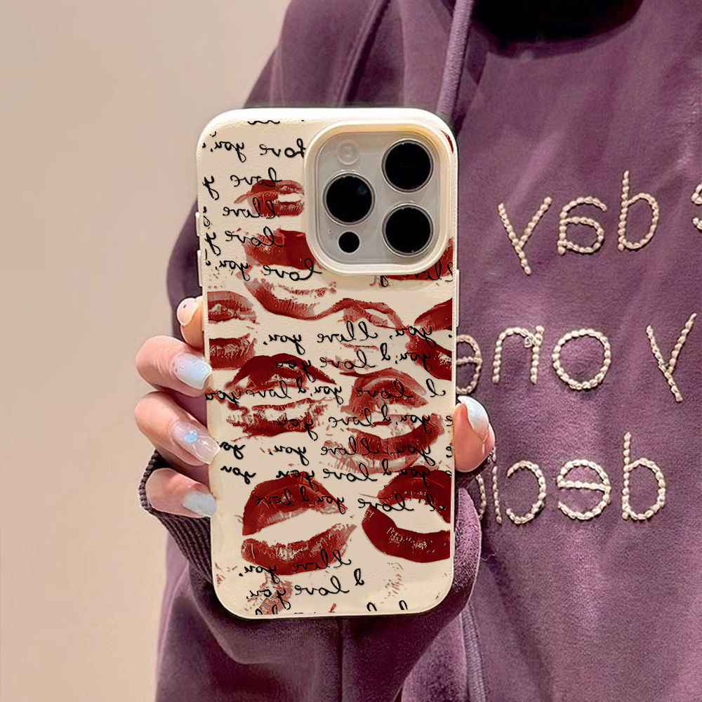 Bright Red Lips Leather Phone  - đánh giá và giá Phone Cases Red