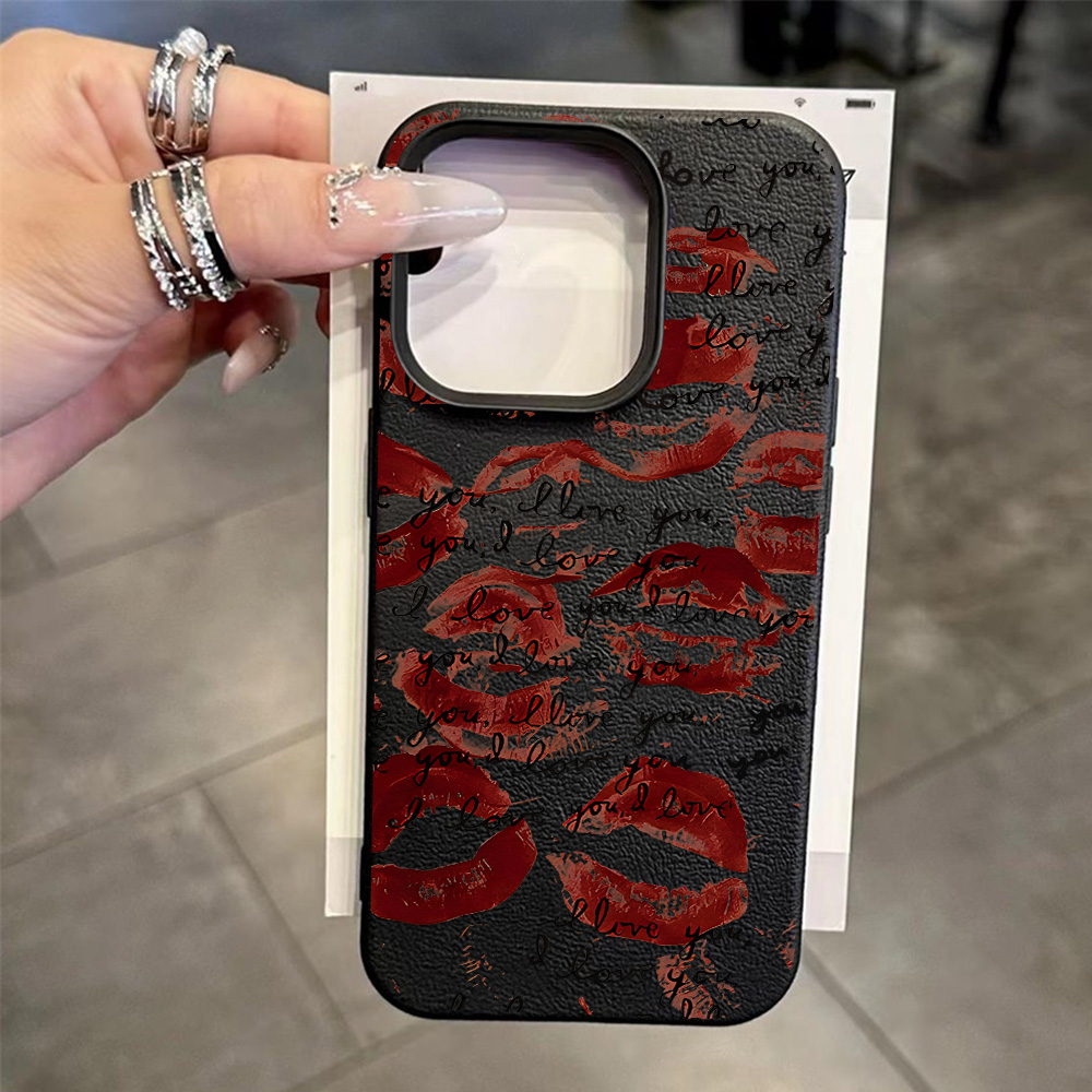 Bright Red Lips Leather Phone  - đánh giá và giá Phone Cases Red