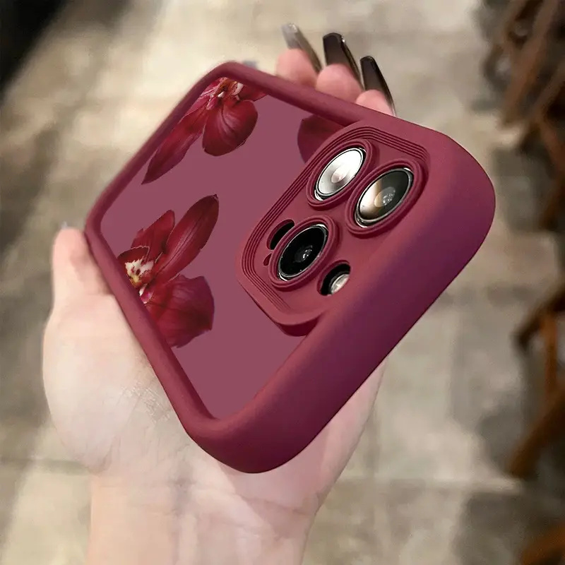 Wine Red Orchid Flower Pattern - đánh giá và giá Phone Cases Red