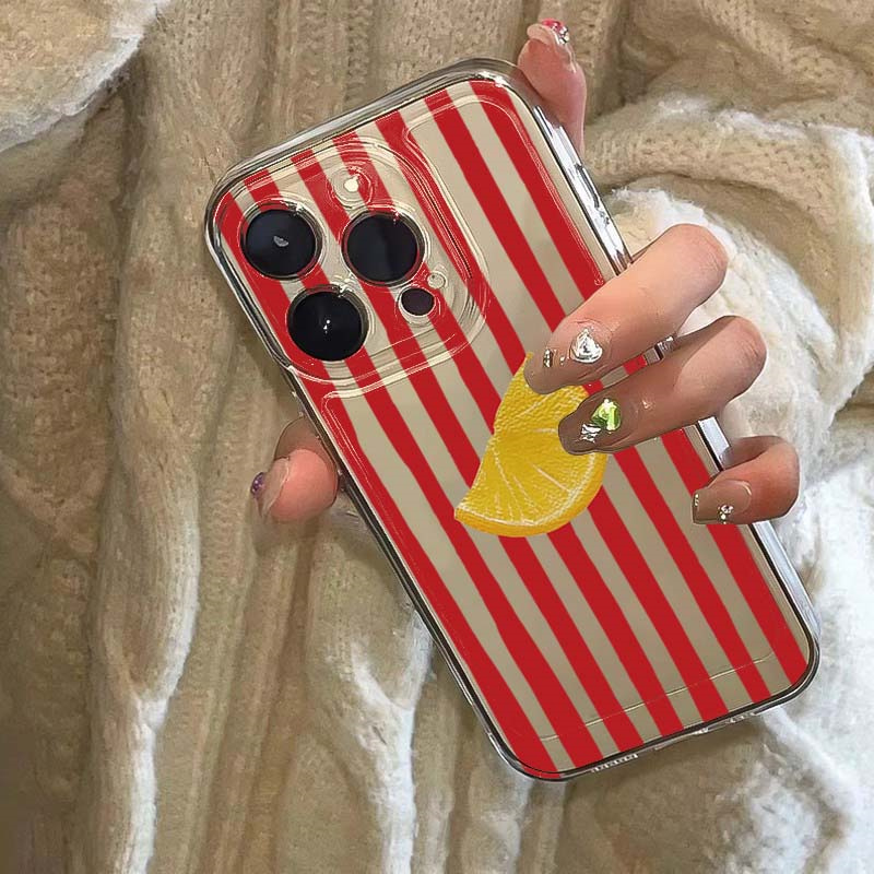 Lemon Red Pink Blue Stripe Des - đánh giá và giá Phone Cases Red