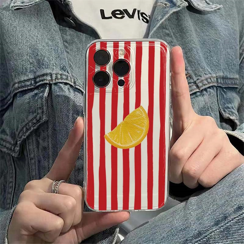 Lemon Red Pink Blue Stripe Des - đánh giá và giá Phone Cases Red