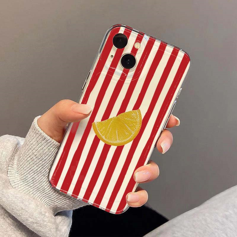 Lemon Red Pink Blue Stripe Des - đánh giá và giá Phone Cases Red