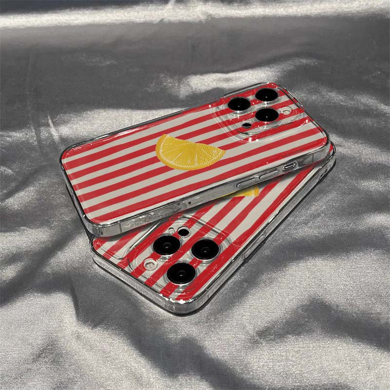 Lemon Red Pink Blue Stripe Des - đánh giá và giá Phone Cases Red