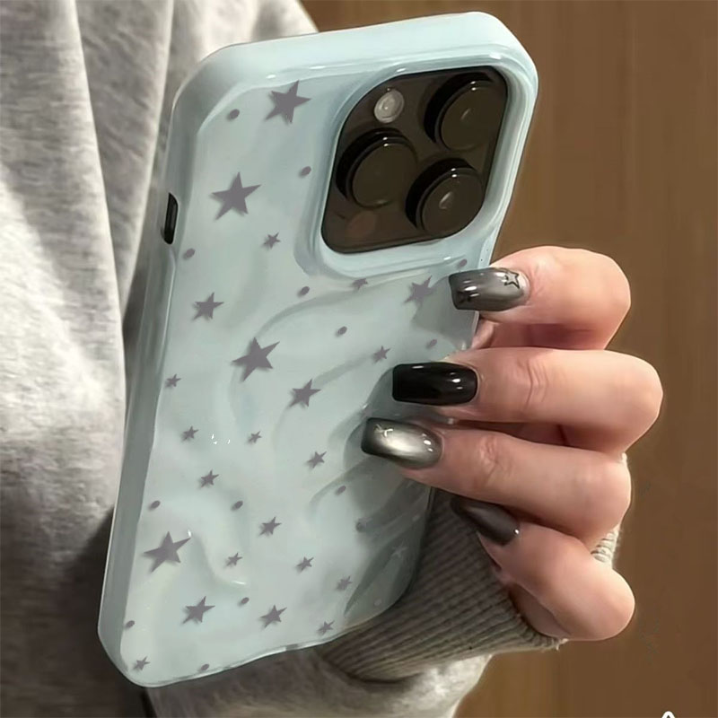 Minimalist Gray-Blue Star Wave - đánh giá và giá Phone Cases Blue